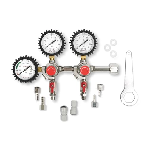 SPARC Premium Gen2 Dual CO2 Regulator for Kegerator - Double Tap C02 Regulator for Kegs - Draft Beer, Soda, Kombucha - CGA320-2YR USA Warranty