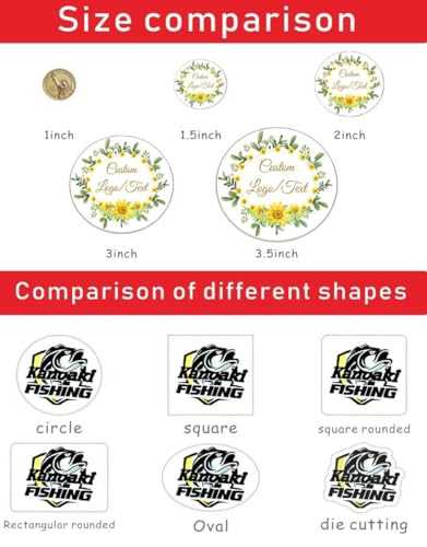 Custom Stickers for Business Logo Design Your Own Personalized Labels Shipping Sticker Decals Text Name Image Photo Customized Waterproof, UV Protected Fade & Heat Cold Resistant(Custom Text,2 Inch) - color: Custom Text, size: 2 Inch
