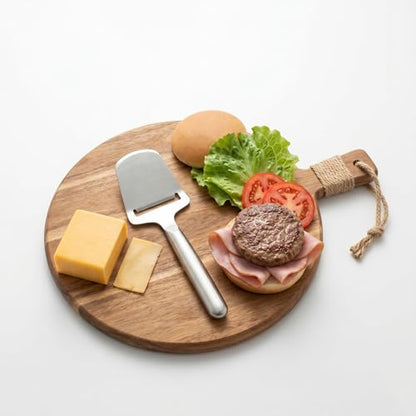 Cheese Slicer for Block Cheese, Stainless Steel Cheese Cutter with One-Piece Design & Serving Tip, Multi Functional Cheese Knife, Charcuterie Accessories, Dishwasher Safe