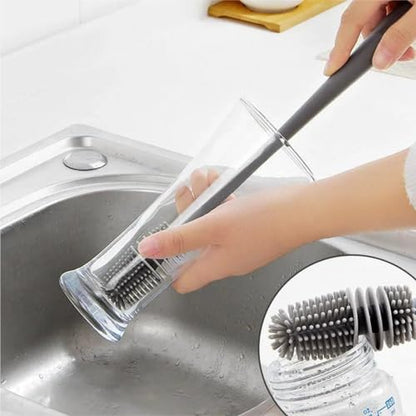Straw Cleaner Brush Fit for Owala FreeSip 24oz/32oz/40oz, Silicone Long Handle Bottle Brush Compatible with Owala Water Bottle,Plus 3 in 1 Cup Lid Cleaning Brush