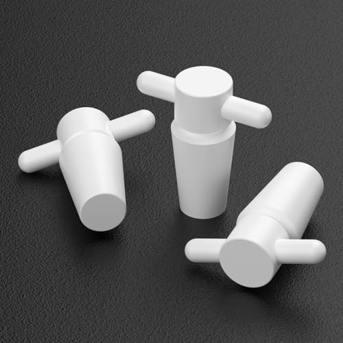 stonylab PTFE Stoppers with Handle, 3-Pack Sizes 19# Lab Standard Mouth Flask Bottle Sealant for Chemical Storage - size: 19#