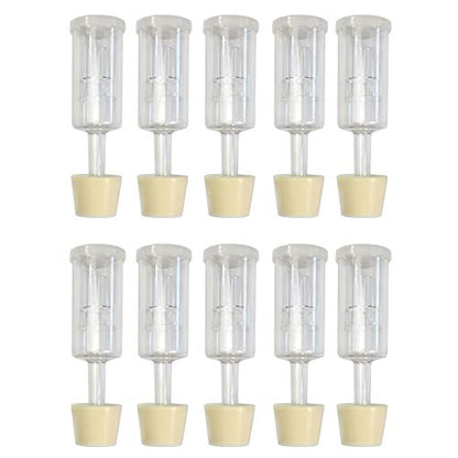 (10 Pack) Three-Piece Airlock and Drilled #6 Stopper Fermentation Beer Making Wine Making Kombucha Fits Gallon Jugs