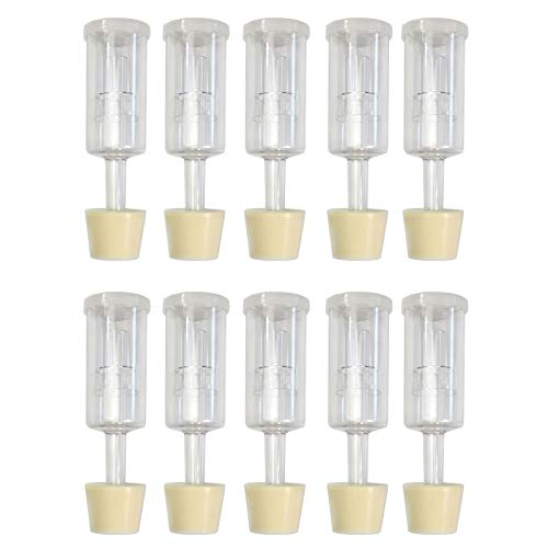 (10 Pack) Three-Piece Airlock and Drilled #6 Stopper Fermentation Beer Making Wine Making Kombucha Fits Gallon Jugs