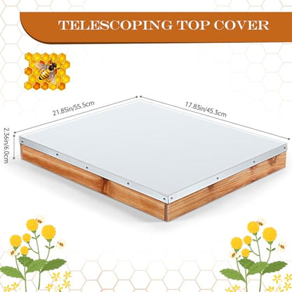 Colingmill 3 Pcs Telescoping Bee Hive Cover 10 Frame Bee Hive Metal Cover for Beekeepers the Rain from Getting into the Part