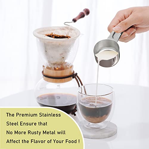 1PCS 1/2Cup (120ml, 4oz) Single Measuring Cup, Stainless Steel Measure Scoop, Metric and US Measurement, Dishwasher Safe - size: 1/2cup|120ml|4oz