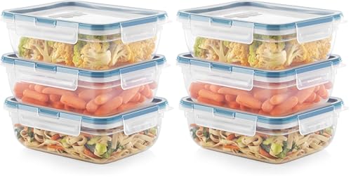 Snapware Food Storage Containers, Plastic, 8.5-Cup, Rectangular | Leakproof & Airtight | BPA-Free | Microwave & Dishwasher Safe | Pack of 6 - size: 6 Pack, style: 8.5 Cup