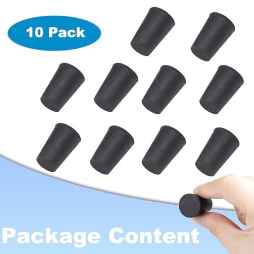 0# Black Tapered Shaped Solid Rubber Stopper for Gas Can Spout Heat Sink | 10pcs Lab Tube Stopper Size 13x16x24mm Hole Rubber Stoppers Caps - size: 0# Black
