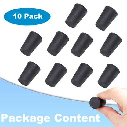 0# Black Tapered Shaped Solid Rubber Stopper for Gas Can Spout Heat Sink | 10pcs Lab Tube Stopper Size 13x16x24mm Hole Rubber Stoppers Caps - size: 0# Black