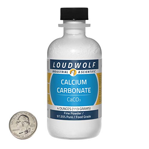 Calcium Carbonate / 4 Ounce Bottle / 97+% Pure Food Grade/Fine Powder - size: 4 Ounces in 1 Bottle