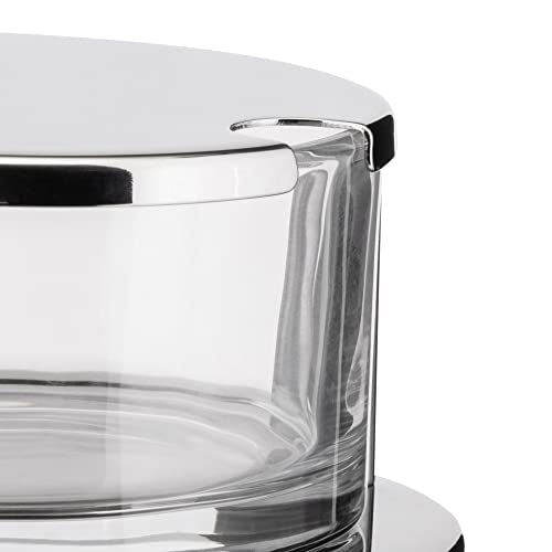 Alessi 5071 - Design Parmesan Cheese Cellar, 18/10 Stainless Steel Mirror Polished and Crystalline Glass