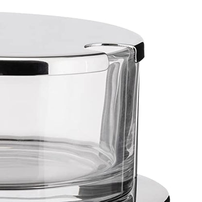 Alessi 5071 - Design Parmesan Cheese Cellar, 18/10 Stainless Steel Mirror Polished and Crystalline Glass