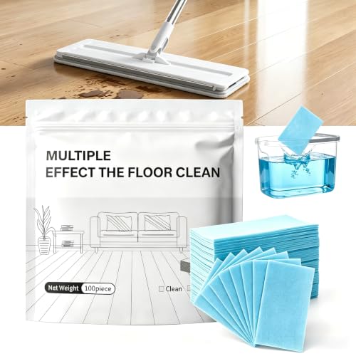 Multi-surface Floor Cleaning Tablets，2026 Upgraded Floor Cleaning Sheets Multi,Multiple Effect the Floors Clean，Safe Floor Cleaner for Hard, Tile, Laminate and Vinyl(100pcs)
