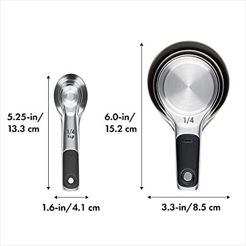 OXO Good Grips Stainless Steel Measuring Cups and Spoons 8-Piece Set,4 Cups and 4 Spoons,(Pack of 2) - size: 8 count (pack of 2), style: Set