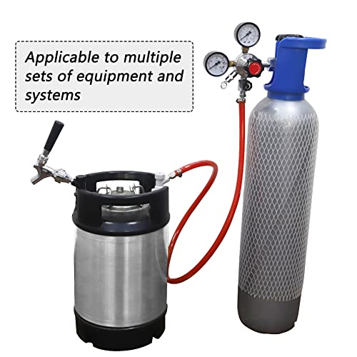 PERA Corny Keg Quick Disconnect CO2 Ball Lock with Swivel Nut and Worm Clamps for Cornelius Keg Home Brewing