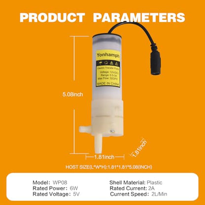 Food Grade Self Priming Electric Water Transfer Pump,Auto Siphon Diaphragm Pumps,AC 100-240V,2.0LPM,Low Noise for Home Brew Bottling Wine,Beer,Juice,Ice Maker,Coffee Machine