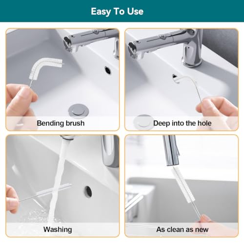 2 Pack Flexible Drain Cleaning Kit-160 Inch Flexible Stainless Steel Drain Brush and 80 Inch Spring Drain Auger - size: 160 IN