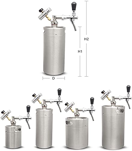 Beer Tower Dispenser Drink Dispenser Stainless steel beer kegs, portable household beer keg systems, beer brewing systems with adjustable faucet kits for storage (Size : 5L) - size: 5L