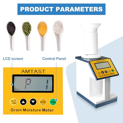Grain Moisture Meter High Precision Grain Moisture Tester with Temperature Compensation Seed Moisture Meter for 24 Grains including Wheat, Soybean, Coffee and More - color: Test 24 Grains