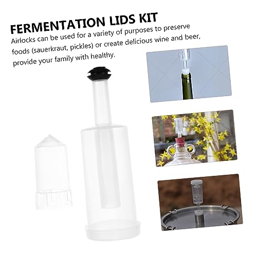 Luxshiny 3-Piece Silicone Air Locks Set for Fermentation Food-Grade Silicone for Home Brew Wine Making and Sourdough Starter