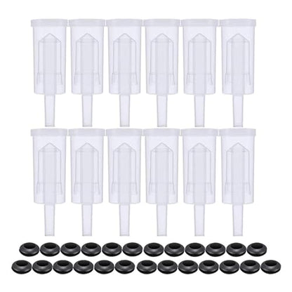 발효용 12팩 3피스 에어락 세트 BPA 프리 1.6cm(5/8인치) OD, 1cm(3/8인치) ID 플라스틱 에어록 발효기 및 실리콘 그로밋, 발효, 양조, 맥주, 와인, 소금에 절인 양배추, 김치용