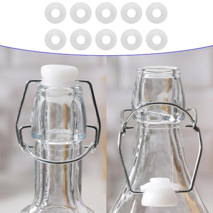 Joyzan Silicone Gaskets for Bottles, Swing Top Flip Rubber Washers EZ Cap | Home Brew Beer Leakproof Sealing O Ring High Pressure Seals Replacements Home Soda Grolsch Standard Overturning White 25PCS