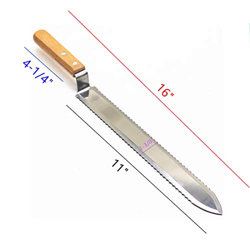 WEICHUAN Stainless Steel Serrated Uncapping Knife Beekeeping Tool | Uncapping Knife with Wooden Handle Bee Hive Hand Tool For Beekeeper