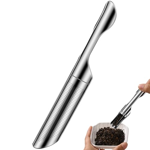 Tea Infuser for Loose Leaf Tea, ASWETMEL 2-in-1 Tea Scoop Infuser Fine Mesh Tea Strainers for Loose Tea Single Cup, 304 Stainless Steel Loose Leaf Tea Steeper, 1Pc