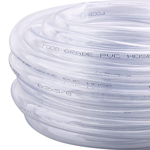 DERNORD PVC Tubing 1/2"ID X 5/8"OD Flexible Clear Vinyl Hose 25 Feet for Food Grade - size: 25 Feet, style: 1/2"ID X 5/8"OD