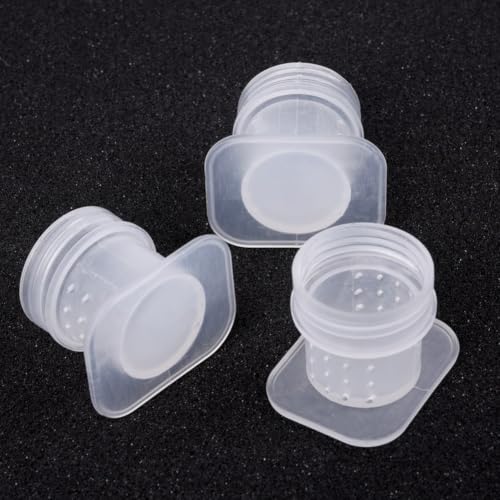 Bee Water Feeder 3 Pcs Plastic Hive Drinking Cup for Beekeeping Supplies for honeybee Hydration Watering Station for Garden Backyard Apiary Outdoor Bee Nesting Box Entrance 27mm White