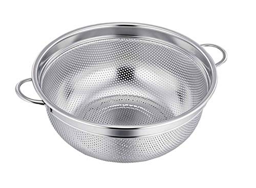 TeamFar Colander, 3qt Colander Strainer Stainless Steel, Solid Handle & Elevation Base, Micro-perforated & Dishwasher Safe - size: 3qt