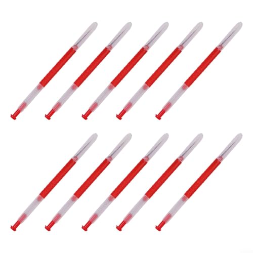 Bee Grafting Tools Set 10pcs Retractable Larvae Transfer Kit with Spring Plunger Non-Slip Handle for Beekeeping Queen Rearing Royal Jelly Production Plastic Red