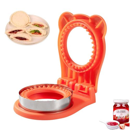 CHICHAUS Uncrustable Sandwich Maker,Sandwiches Pocket Circle Shape 3.7Inch Sandwich Cutter and Sealer,Sandwich Cutter for Kids Breakfast and lunchboxes (Orange) - color: Orange