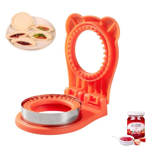 CHICHAUS Uncrustable Sandwich Maker,Sandwiches Pocket Circle Shape 3.7Inch Sandwich Cutter and Sealer,Sandwich Cutter for Kids Breakfast and lunchboxes (Orange) - color: Orange