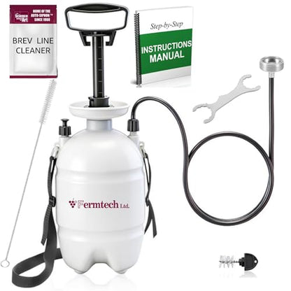 Beer Keg Line Cleaning kit Faucet Adapter - Hand Pump Pressurized - Easy Safe to Use Keg Cleaner - w/Brush, Wrench, Faucet Plug Brush, Ball Lifter, Instructions Manual and. 4oz Cleaner. - style: Faucet Tap