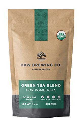Kombucha.com Certified Organic Loose Leaf Tea - Kombucha Brewing Blends (Green Tea Blend, 8 Ounce + 50 XL FILTER BAGS) - size: 8 Ounce (Pack of 1)