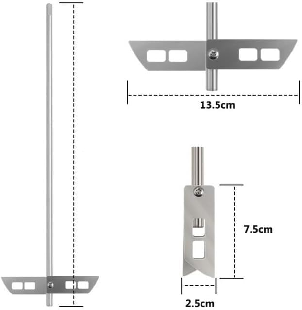 Fermtech 43.2cm(17인치) 스테인리스 스틸 탈기 휩 젓기 완드, 와인 만들기, 홈브루잉, 크래프트 브루 및 콤부차용 패들 탈기 포함 - 믹싱, 젓기 및 가스 제거 용품을 위한 드릴 부착물