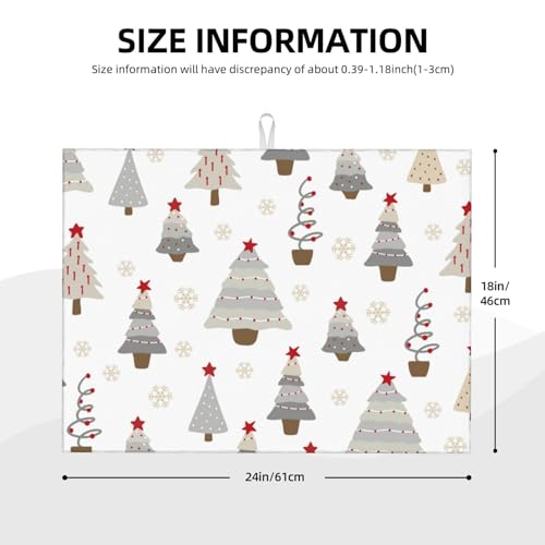Absorbent Dish Drying Mat For Kitchen Counter, Christmas Tree Microfiber Dish Drying Pad 18x24 Inch, Kitchen Gadgets For Easy Clean Multi-Use - color: Christmas Tree