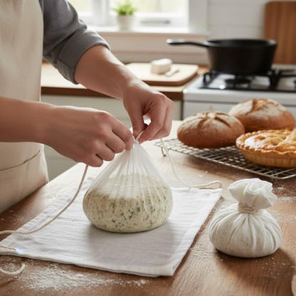 Boao Cheesecloth 35 x 156 Inch, 100 Meters Cooking Twine Reusable Unbleached Cotton Fabric Cheese Cloth with Kitchen Cooking Twine 1/4 Cone Cotton for Meat, Straining, Baking, Filtering