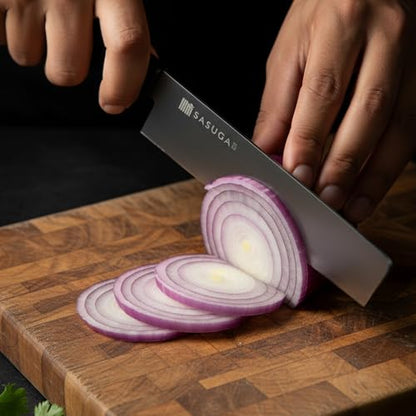 SASUGA Lightweigth Japanese Nakiri Vegetable Knife 165 mm – Made in Japan | Molybdenum-Vanadium Stainless Steel | Flat Blade for Precise Vegetable Cutting - color: Nakiri
