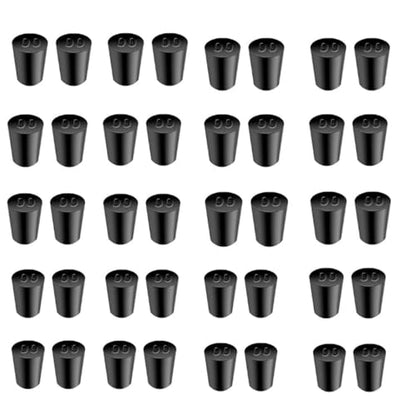 Laboratory Grade Rubber Stoppers, 40 Pieces Assorted Tapered Bungs Set, 00# Solid Black Round Rubbers Hole Plugs - size: 40pcs 00#