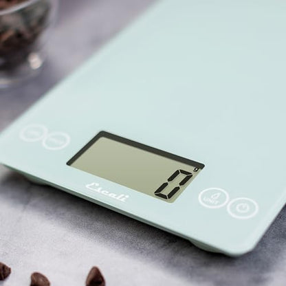 Escali Arti Glass Food Scale Digital Countertop Kitchen, Baking and Cooking Scale with Large Display, 15-Pound Capacity, 9" x 6.5" x .75", Classic Teal - color: Teal