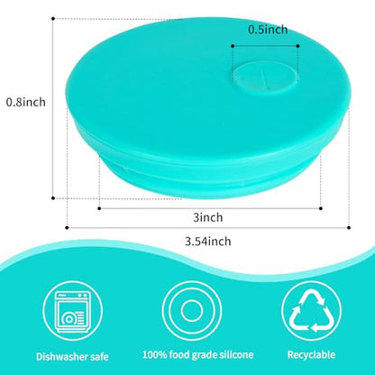 Silicone Fermenting Lids Waterless Airlock Fermentation Tops Wide Mouth Mason Jar Lid Fermenter Caps for Pickles, Kimchi, and Fermented Probiotic Food 3 Pack Mint (Jars Not Included) - color: Mint