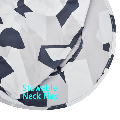 Sun Hats for Men Women Fishing Hat UPF 50+ Breathable Wide Brim Bucket Hats Summer UV Protection Safari Hat with Neck Flap - color: Camo Light Grey