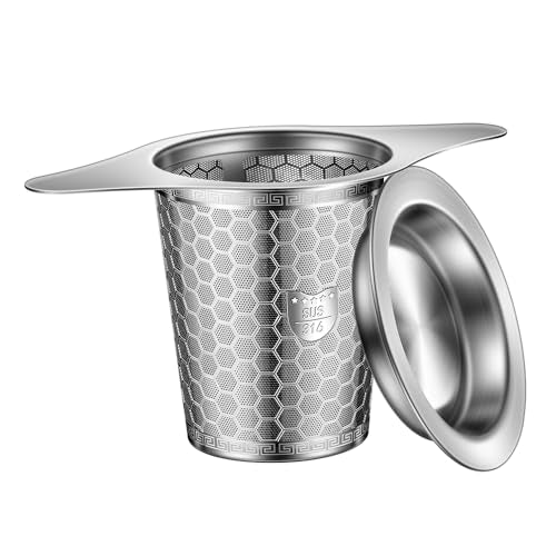 Tea Infuser for Loose Leaf Tea, BOMANSI BOMS 316 Stainless Steel Tea Infuser with Handles, Extra Fine Mesh Tea Strainers Filter Fine Tea Leaves, Fits Tea Pots, Mugs, 1 Pack