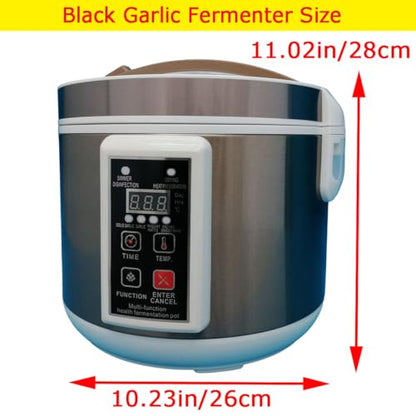 Multi-functional Health Fermentation Pot Black Garlic Fermenter Stainless Steel Fermenter Automatic Fermentation Pot for Yogurt Enzyme Natto Sweet Rice Fruit Wine Kimchi(5L) - size: 5L