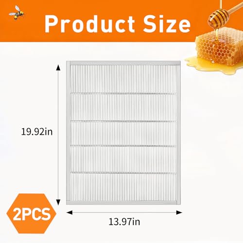 2 Pack Metal Queen Excluder for 8 Frame Hive, Bee Hive Queen Excluder | prevents queen laying in honey supers, galvanized steel, rust resistant, easy install