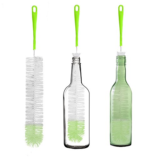 TISSA Long Bottle Cleaning Brush 18" Extra Long x 2.17" Extra Wide Brush for Washing Beer Wine Brewing Bottles Decanter, Water Bottle Brush Washer(1 Piece)