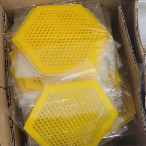 4pcs Anti-Drowning Bee Waterer Hexagonal Acrylic Tray with Lure Cups for Beehive Hydration | Yellow - color: Yellow