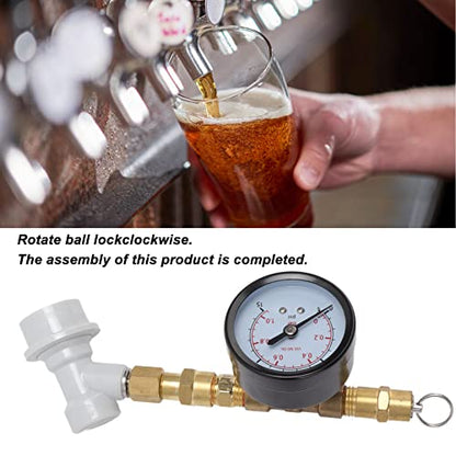 0-15 Psi Portable Keg Regulator Beer Keg Regulator Beer Growler Regulator for Home Brewing & Beer Brewing