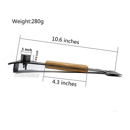 WEICHUAN Beekeeping Tools Set of 3, Include Uncapping Knife, Frame Gripper and Multifunction Hive Scraper, Stainless Steel Body with Wooden Handle